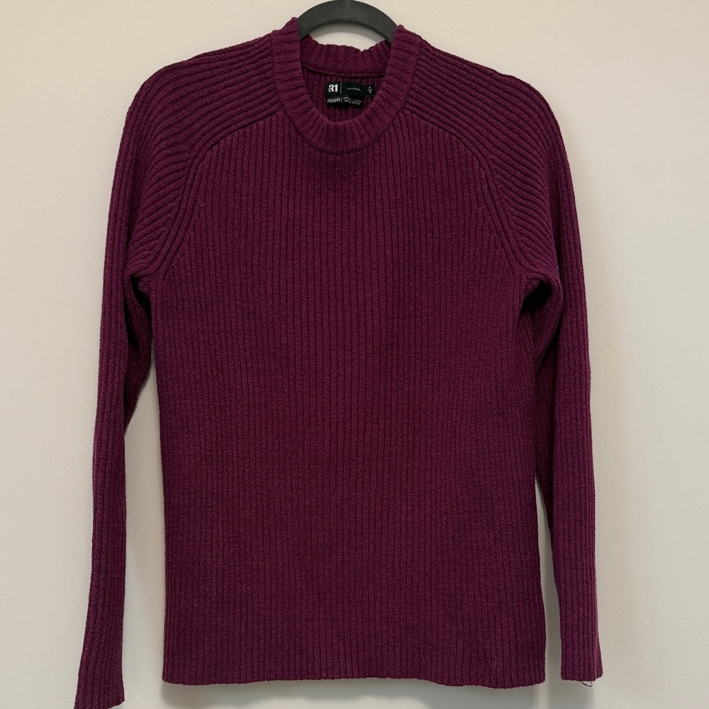 Le 31 Purple Ribbed Knit Sweater